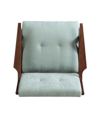 Mid-Century Accent Chair Plush, Angled, Solid Wood