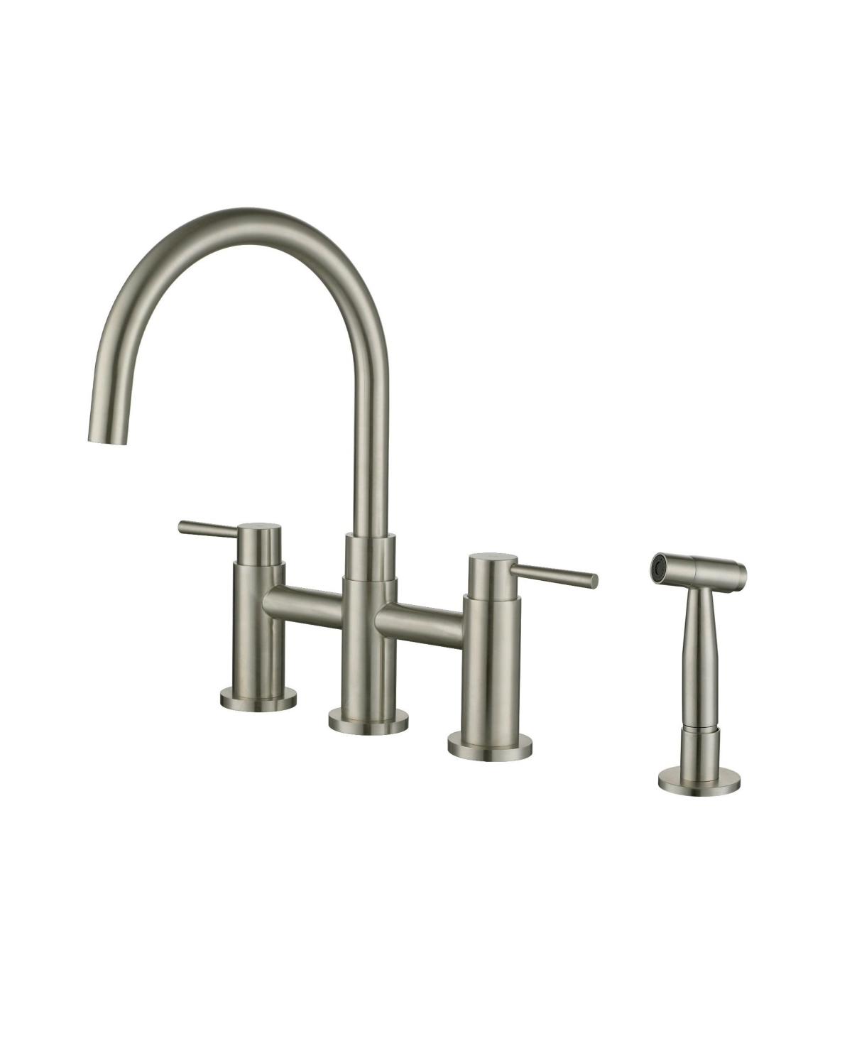 Mondawe 3-Hole Pull-Down Sprayer Kitchen Faucet with Side Sprayer