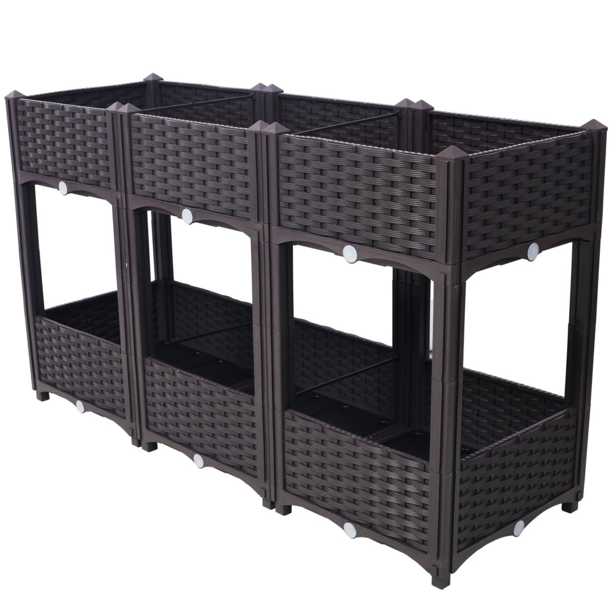 Planter Raised Beds - Elevated Planter Garden Box with Drainage Plug Raised Garden Beds for Vegetable/Flower/Herb Outdoor Standing Planter Beds Garden