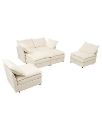 Mirod 6-Piece Modular Sofa Bed with Storage