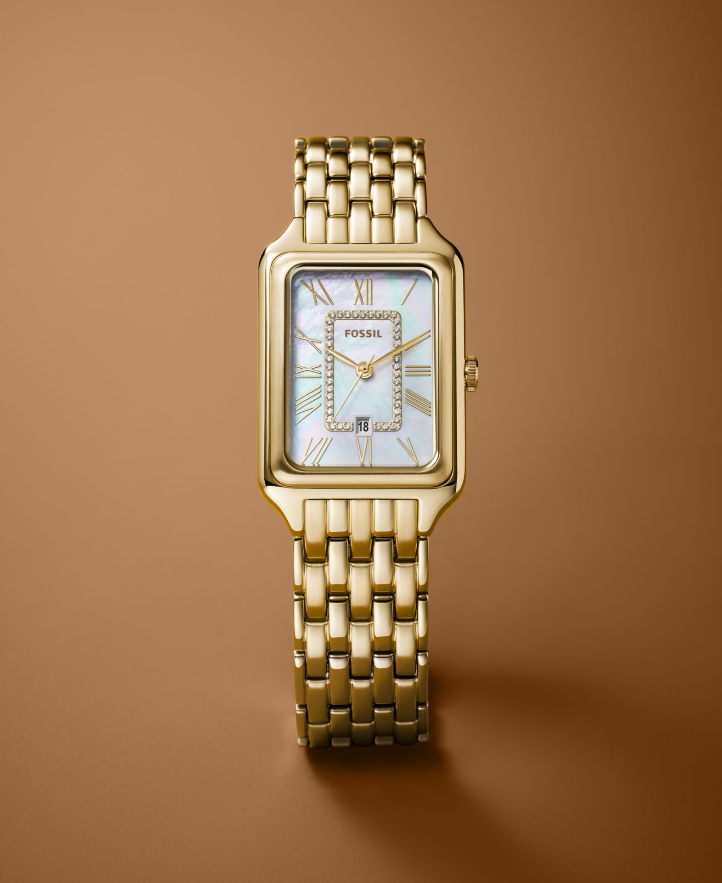 Женские часы Fossil Raquel Three-Hand Date Gold-Tone Stainless Steel Watch, 26mm — фото 2
