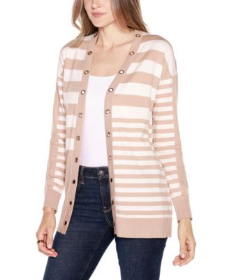 Women's Black Label Colorblocked Open-Front Cardigan Sweater