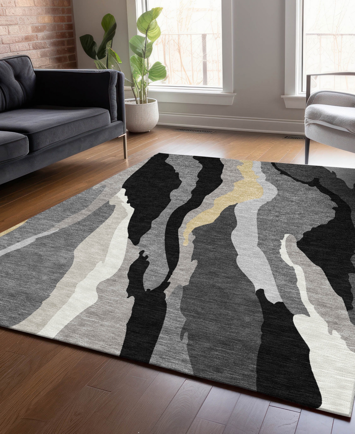 Addison Chantille Mahine Washable Acn1047 9'x12' Area Rug In Black