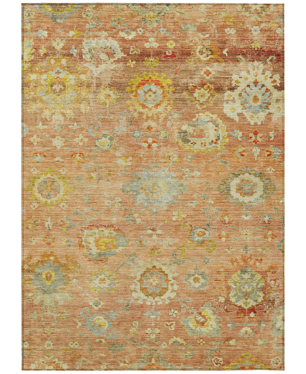 Addison Chantille Machine Washable Acn1107 9'x12' Area Rug In Coral