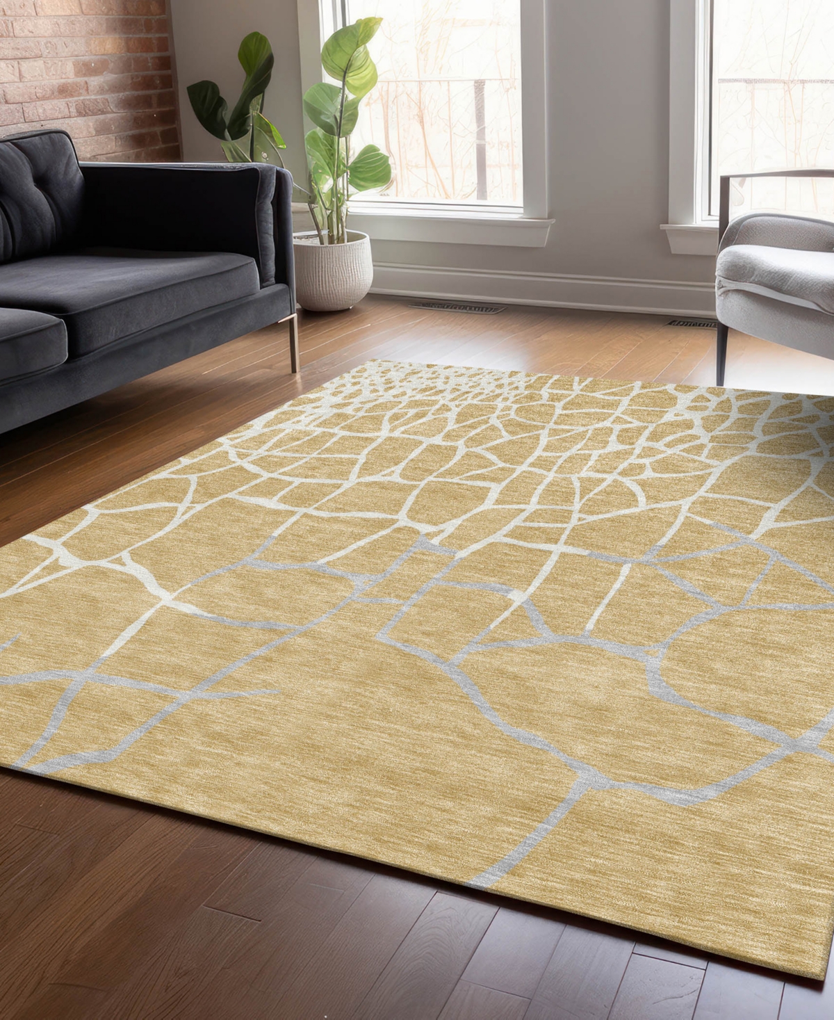 Addison Chantille Mahine Washable Acn1049 8'x10' Area Rug In Gold