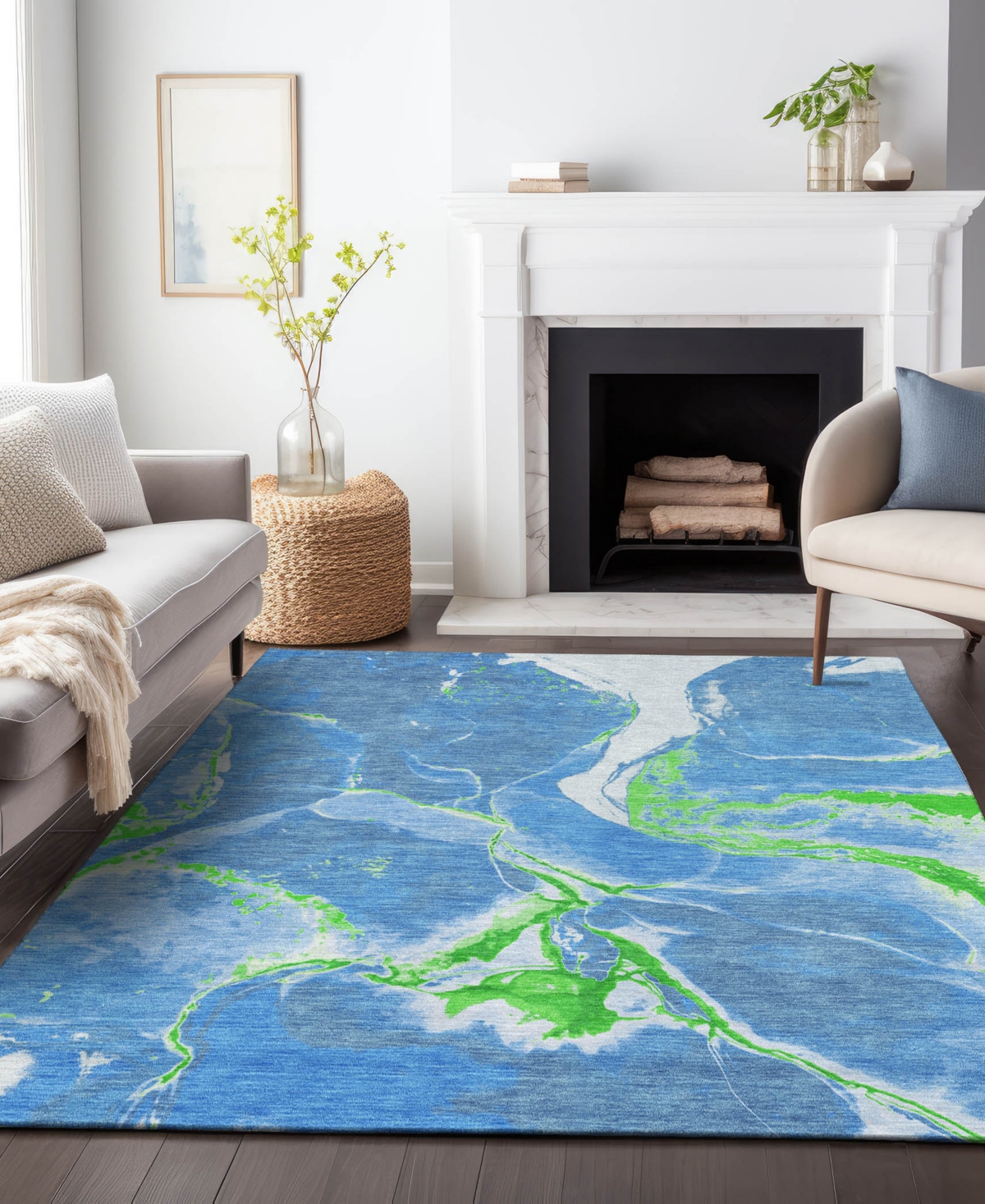 Shop Addison Chantille Machine Washable Acn1005 9'x12' Area Rug In Denim