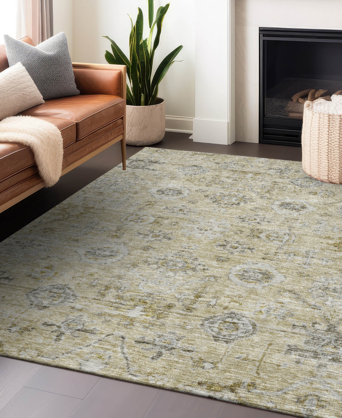 Addison Chantille Machine Washable Acn1110 8'x10' Area Rug In Beige