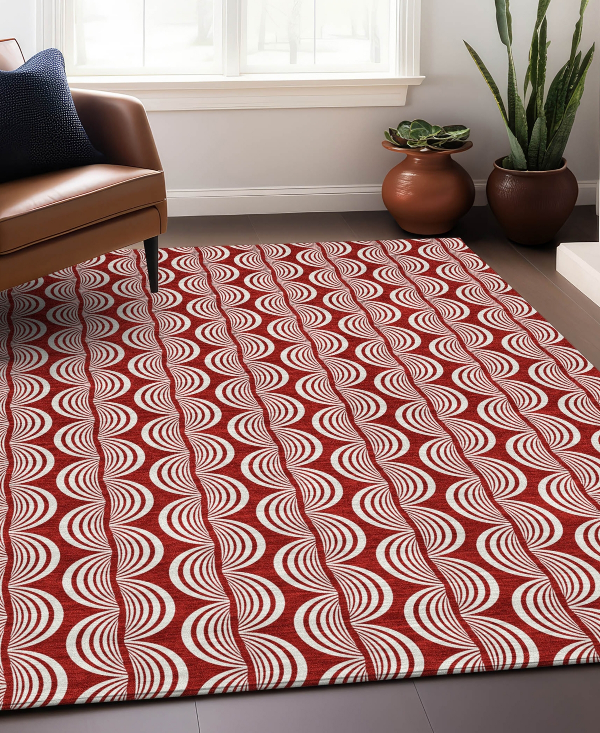 Addison Chantille Mahine Washable Acn1055 5'x7'6" Area Rug In Red