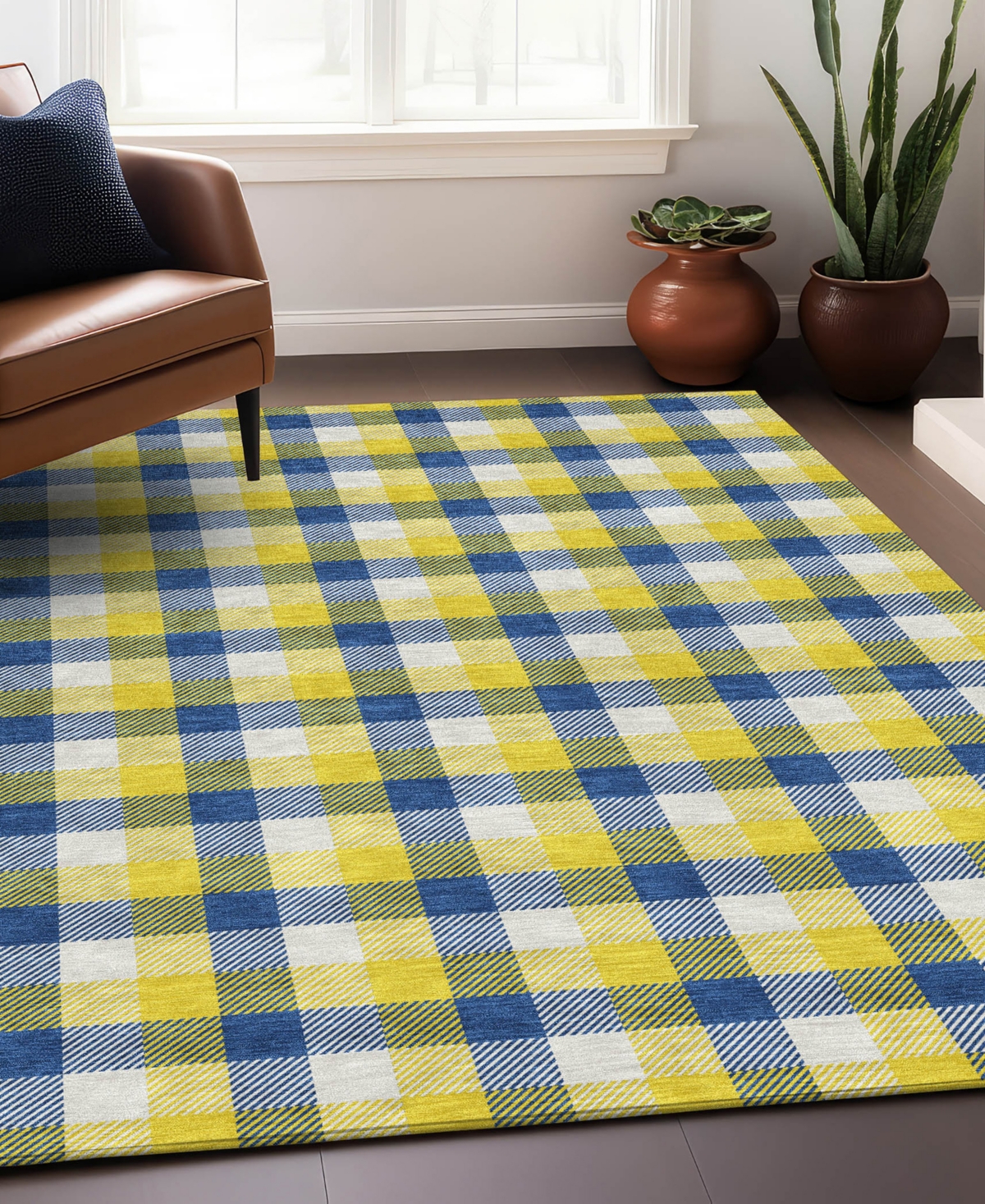 Addison Chantille Mahine Washable Acn1053 3'x5' Area Rug In Yellow