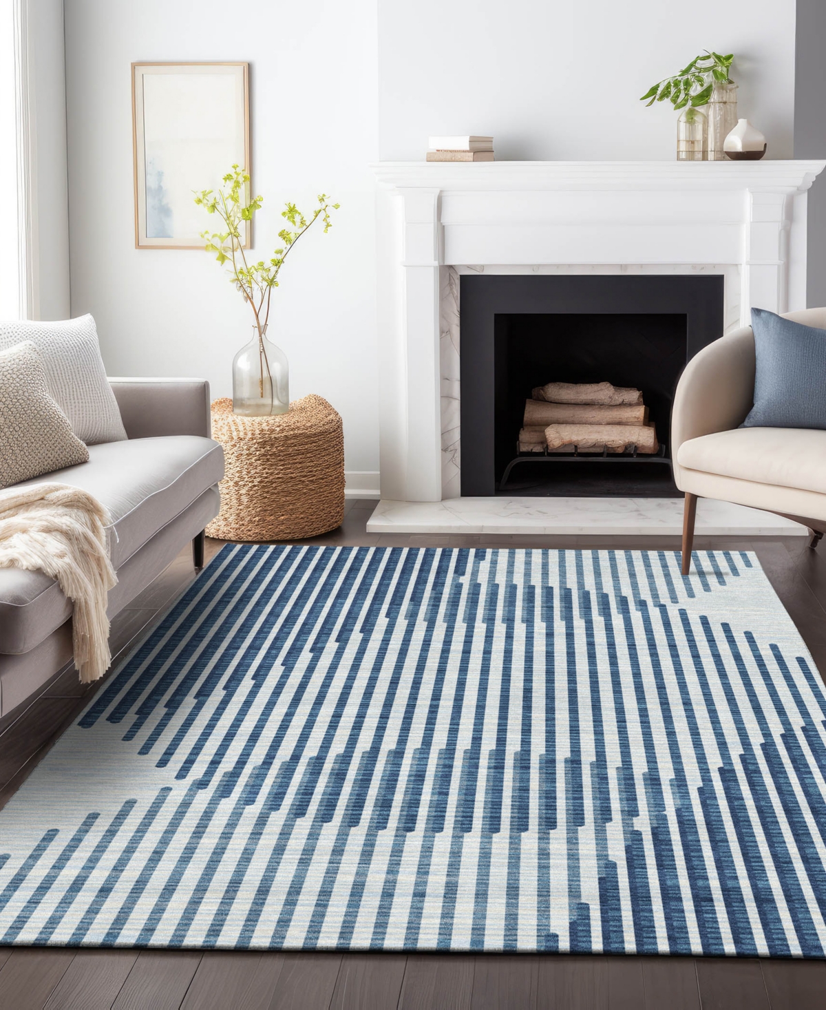 Addison Chantille Mahine Washable Acn1001 3'x5' Area Rug In Blue