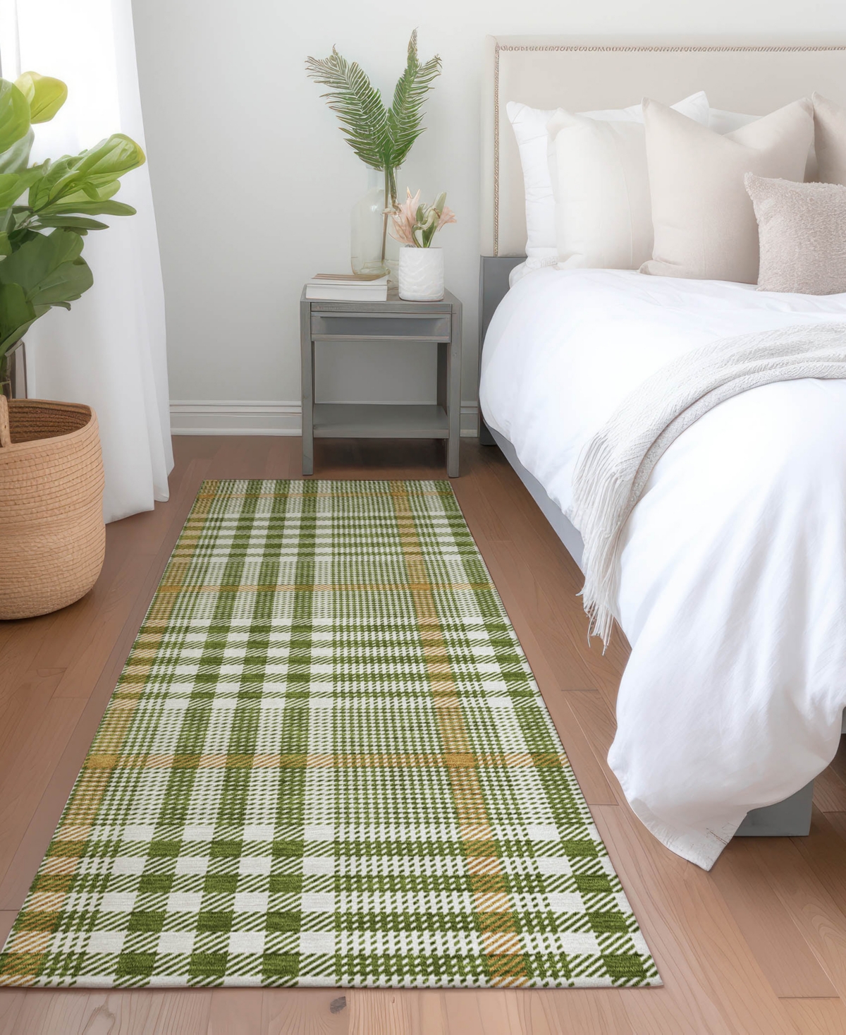 Addison Chantille Mahine Washable Acn1054 2'3"x7'6" Runner Area Rug In Olive