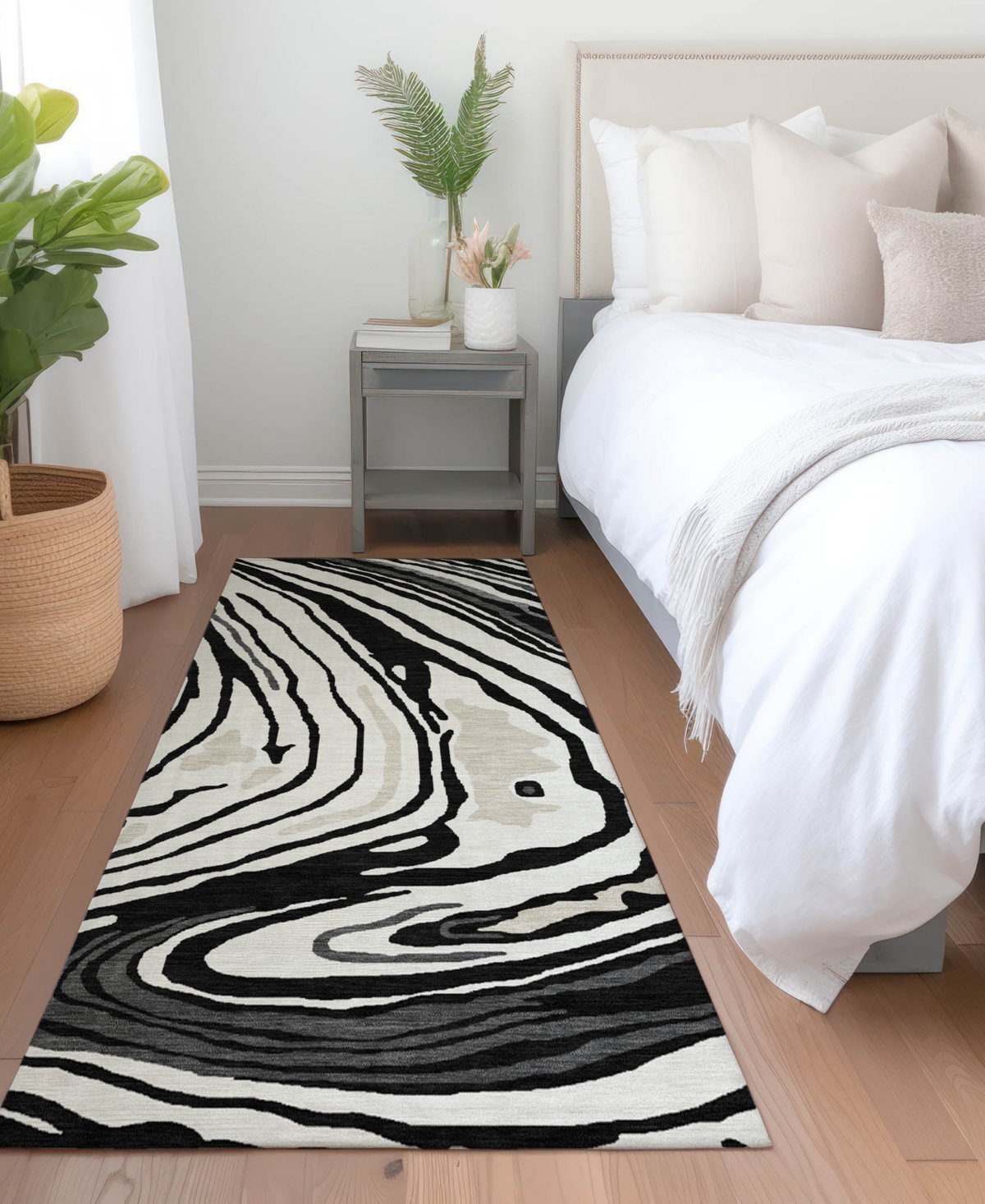 Addison Chantille Mahine Washable Acn1051 2'3"x7'6" Runner Area Rug In Black
