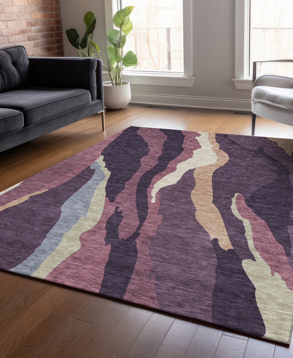 Addison Chantille Mahine Washable Acn1047 2'6"x3'10" Area Rug In Plum