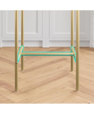 Bar Stools Set of 2, Kitchen Bar Stools with Footrest, 25.5 Inches Upholstered Bar Chairs with Back, 2 Counter Height Barstools for Counter Bar, Island, Easy Assembly