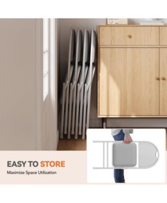 Folding Chairs 4 Pack Metal Portable Metal Chairs with Cushions