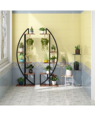 Multi-Purpose Curved Display Shelf Bonsai Flower Plant Stand Rack,5-Tier Plant Stand Pack of 2