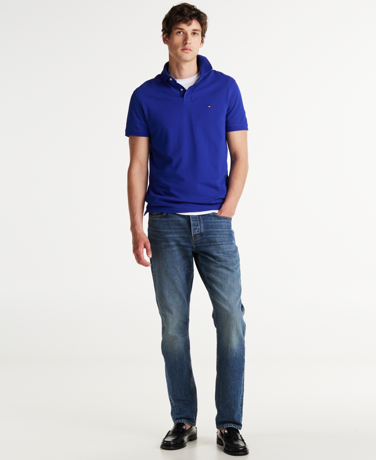 Tommy Hilfiger Men's Cotton Classic Fit 1985 Polo In Wedge Blue