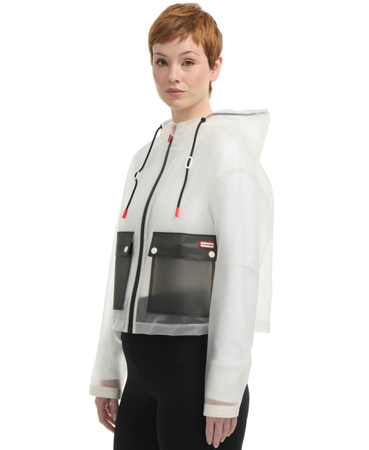 HUNTER WOMEN'S COLORBLOCKED TRANSPARENT WATER-REPELLENT JACKET 