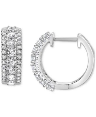 Macy's - Diamond Hoop Earrings (1 ct. t.w.) in 14k White Gold
