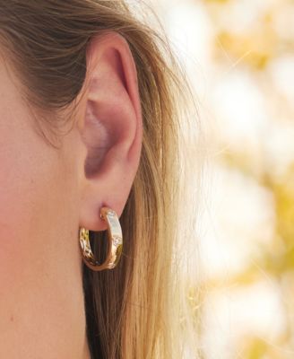 Anywear Everywear&reg; Nude Diamond Small Hoop Earrings (1/6 ct. t.w.) in 14k Gold, 0.82" (Also Available in Rose Gold or White Gold)