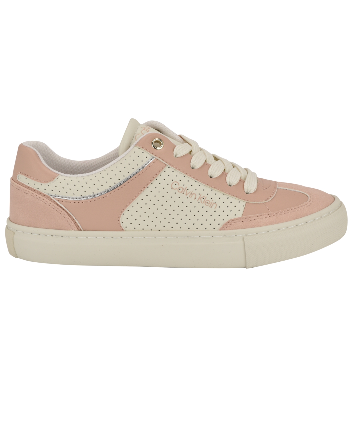 Calvin Klein Women's Cayjay Lace Up Round Toe Casual Sneakers -Pink