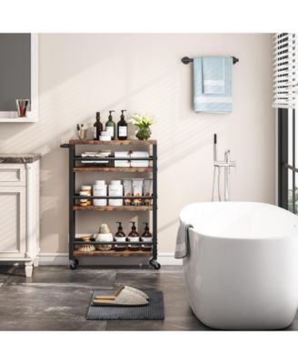 4-Tier Narrow Rolling Carts with Wheels and Handle,Slim Storage Cart