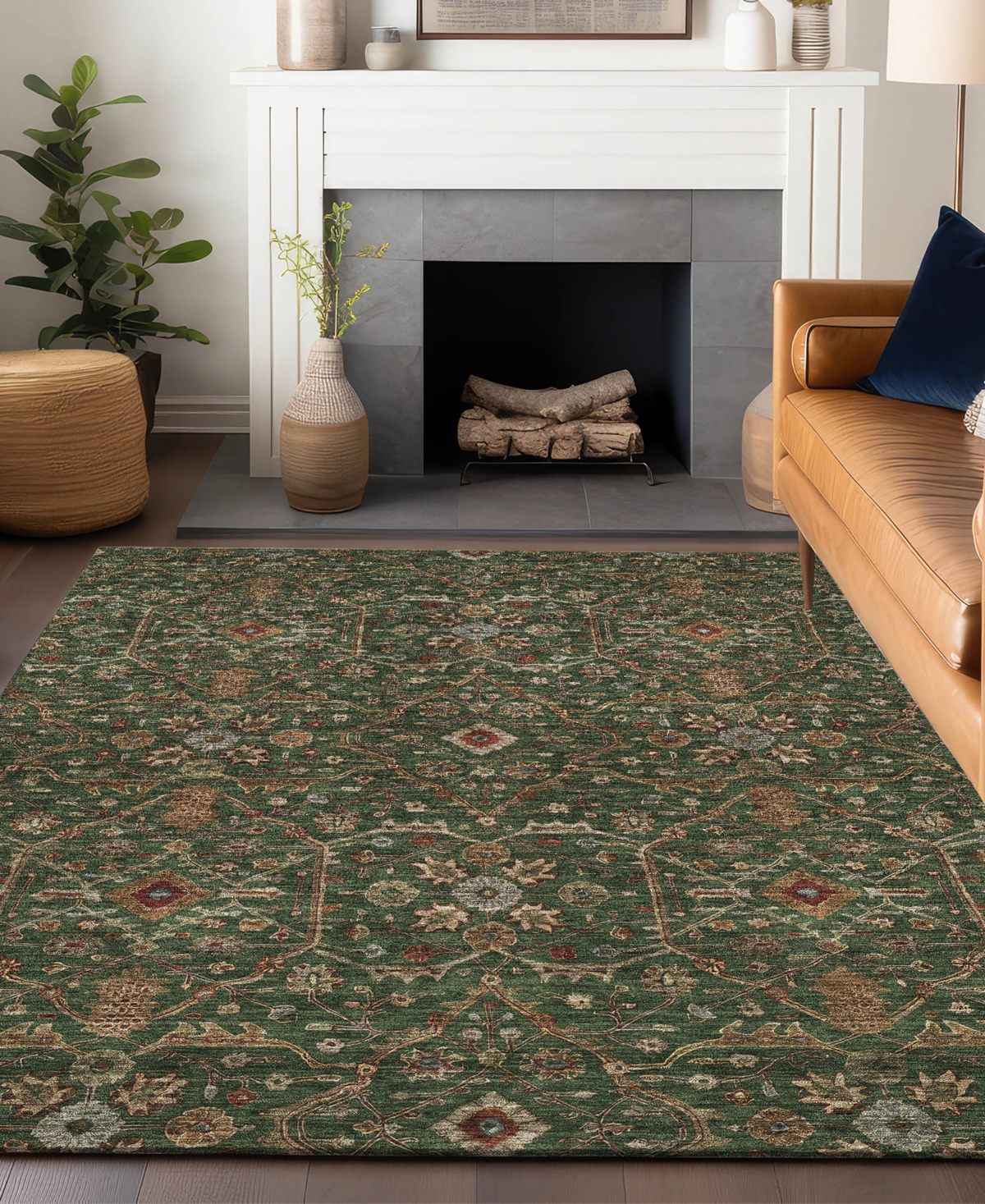 Addison Chantille Machine Washable Acn1130 5'x7'6" Area Rug In Jade
