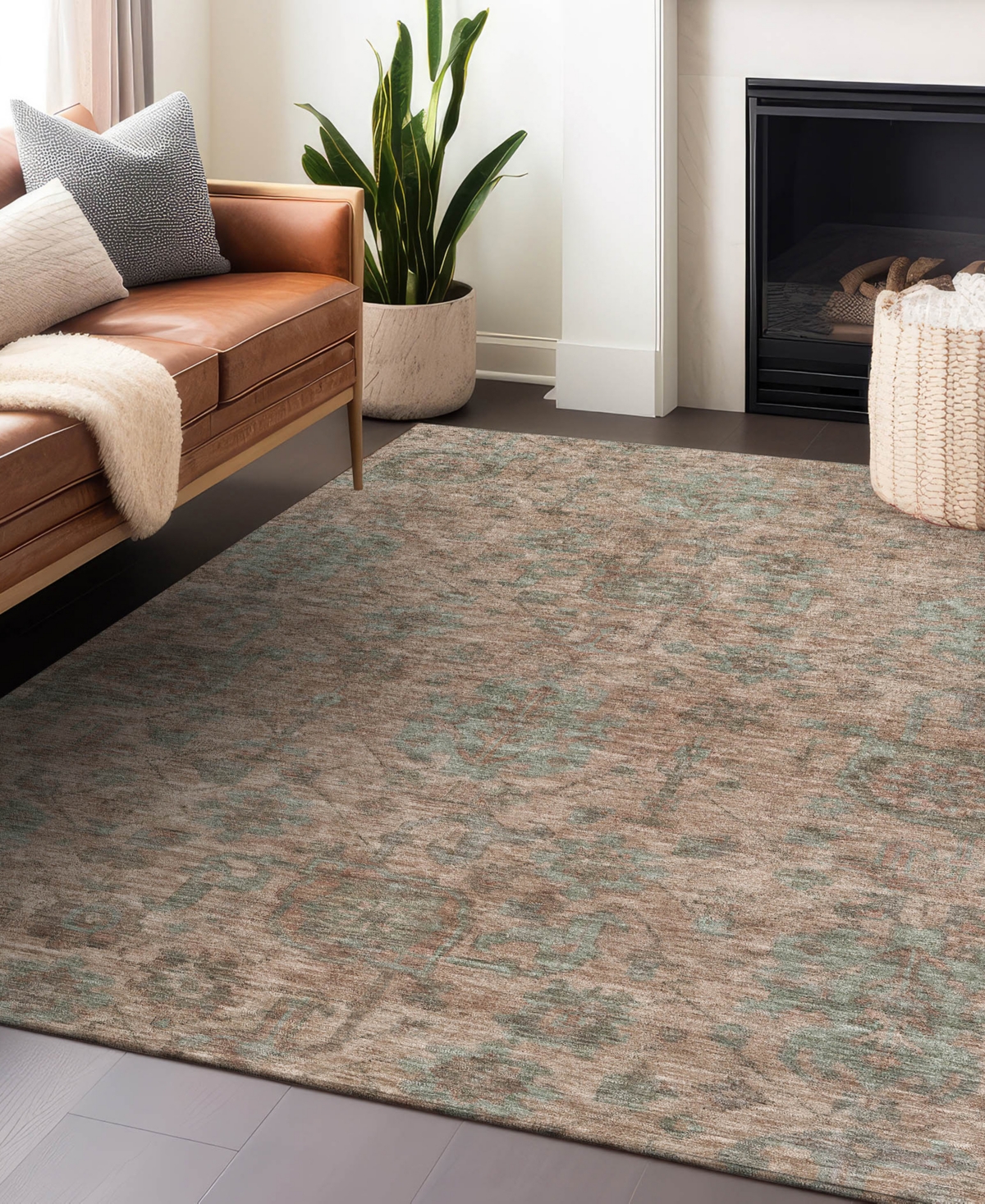 Addison Chantille Machine Washable Acn1105 8'x10' Area Rug In Coral