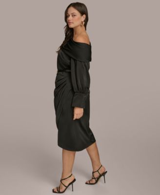 Donna Karan New York Plus Size One-Shoulder Sheath Dress