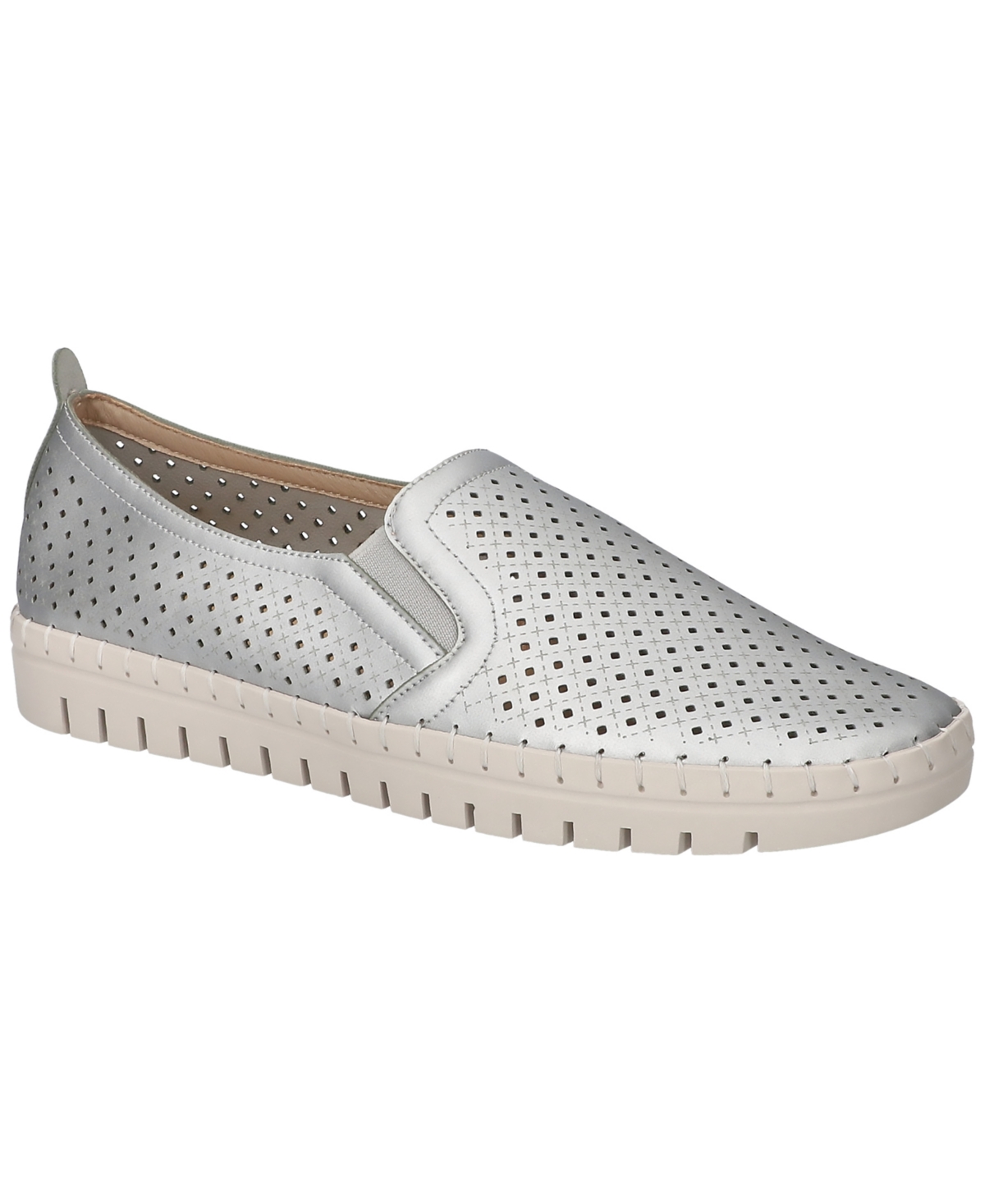 Shop Easy Street Women's Fresh Slip On Sneakers In Silver