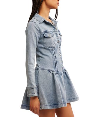 white christmas dresses Free People Atlas Denim Mini Dress