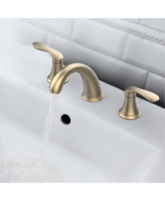 Bathroom Sink Faucet, Widespread Brushed Bathroom Faucet 3 Hole