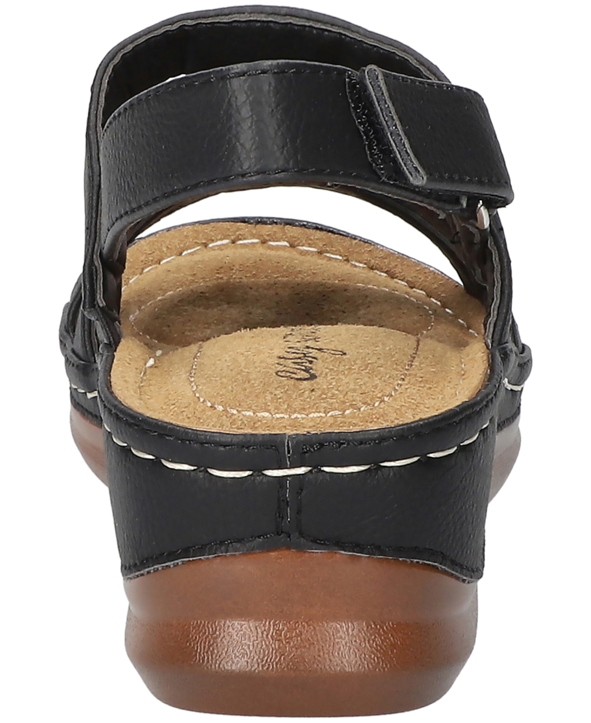 Shop Easy Street Women's Alexi Slingback Wedge Sandals In Black