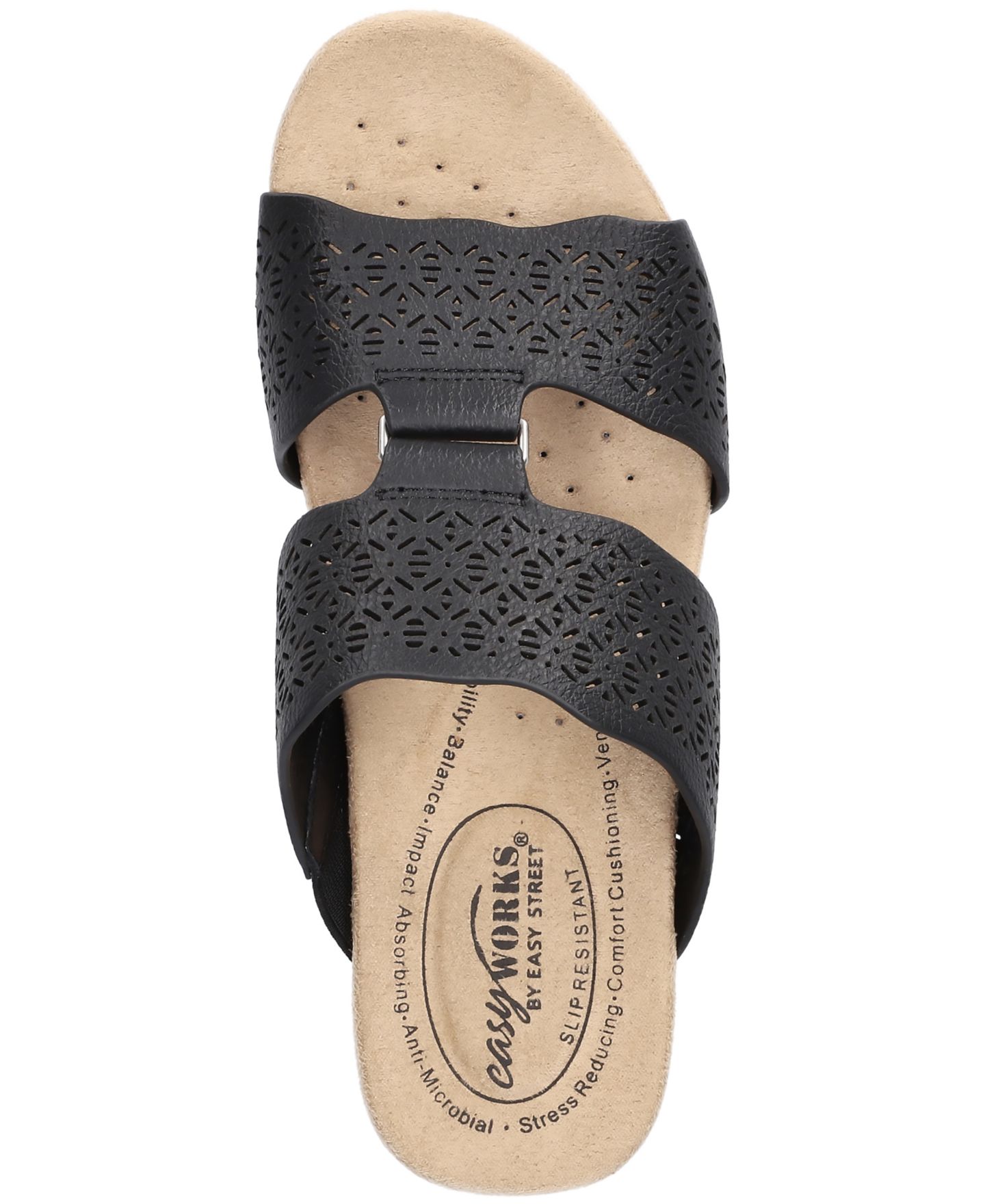 Женские сандалии Easy Street Rin Slip-Resistant, цвет: Чёрный — фото 4