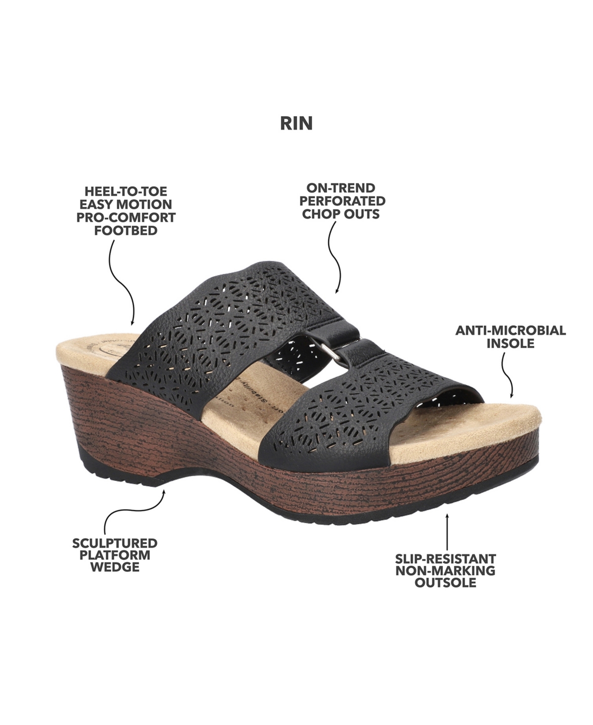 EASY STREET WOMEN'S RIN SLIP-RESISTANT SANDALS 