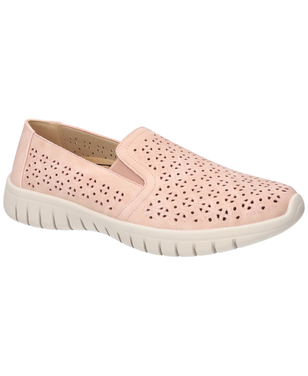 Shop Easy Street Women's Mosaic Slip-resistant Sneakers In Blush