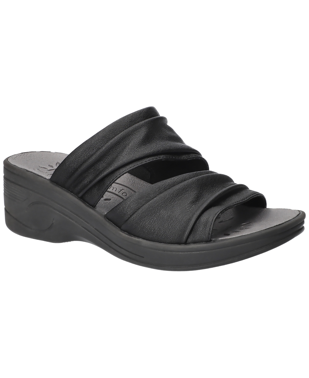 Shop Easy Street Women's Seeker Wedge Heel Sandals In Black