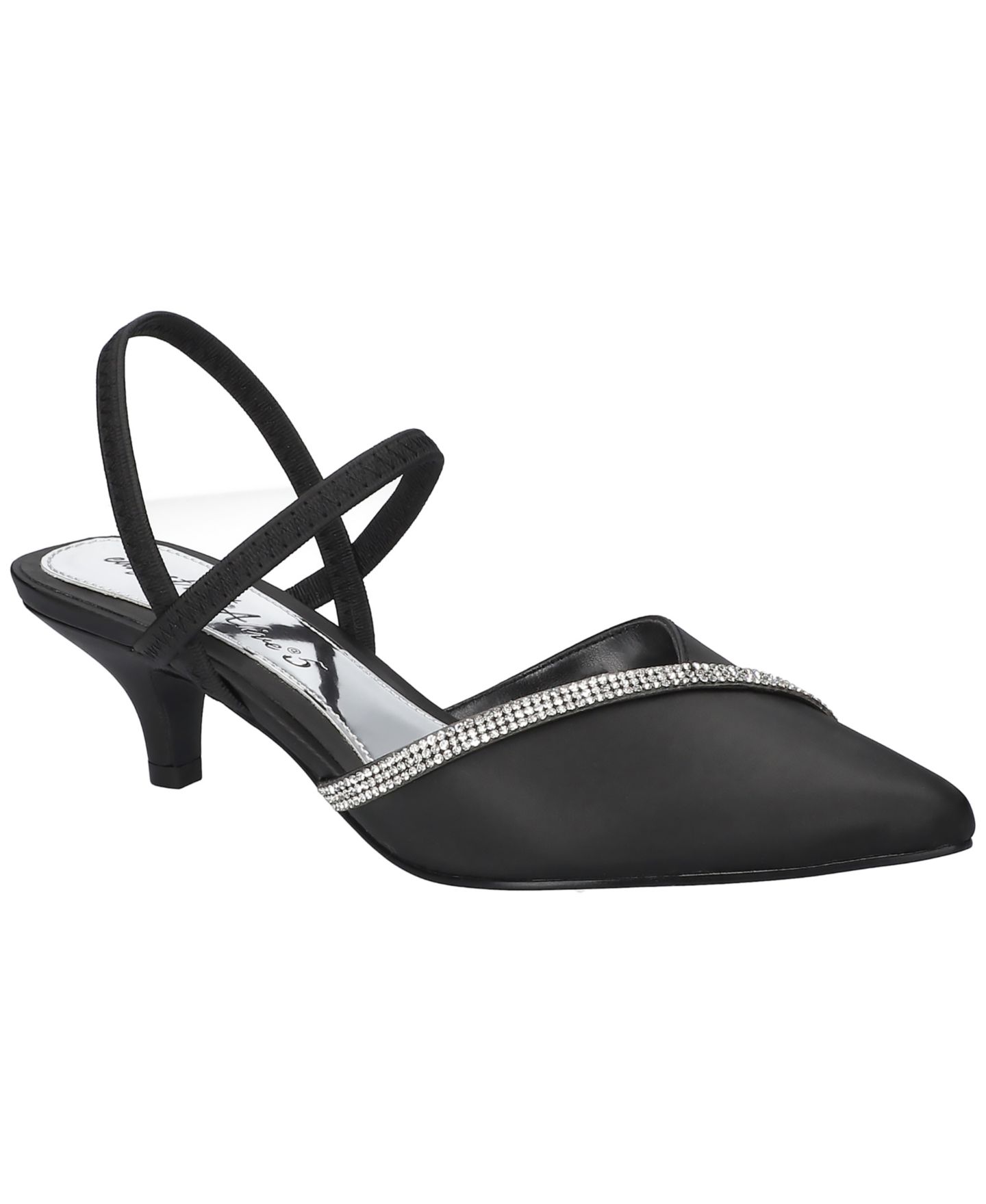 Женские туфли Easy Street Unna Slip-On Pumps, цвет: Чёрный атласный — фото 1