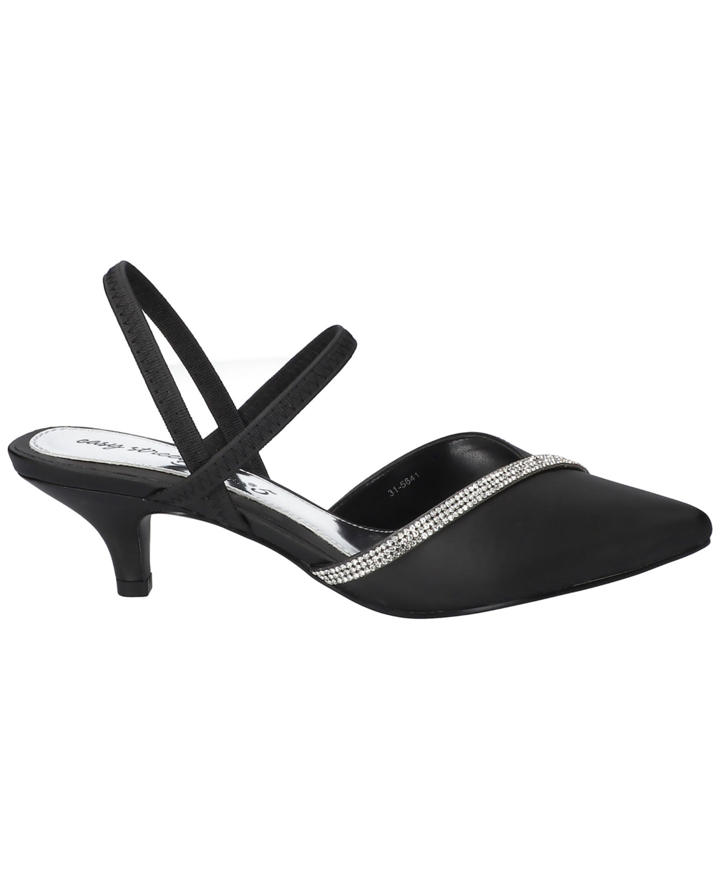 Женские туфли Easy Street Unna Slip-On Pumps, цвет: Чёрный атласный — фото 2