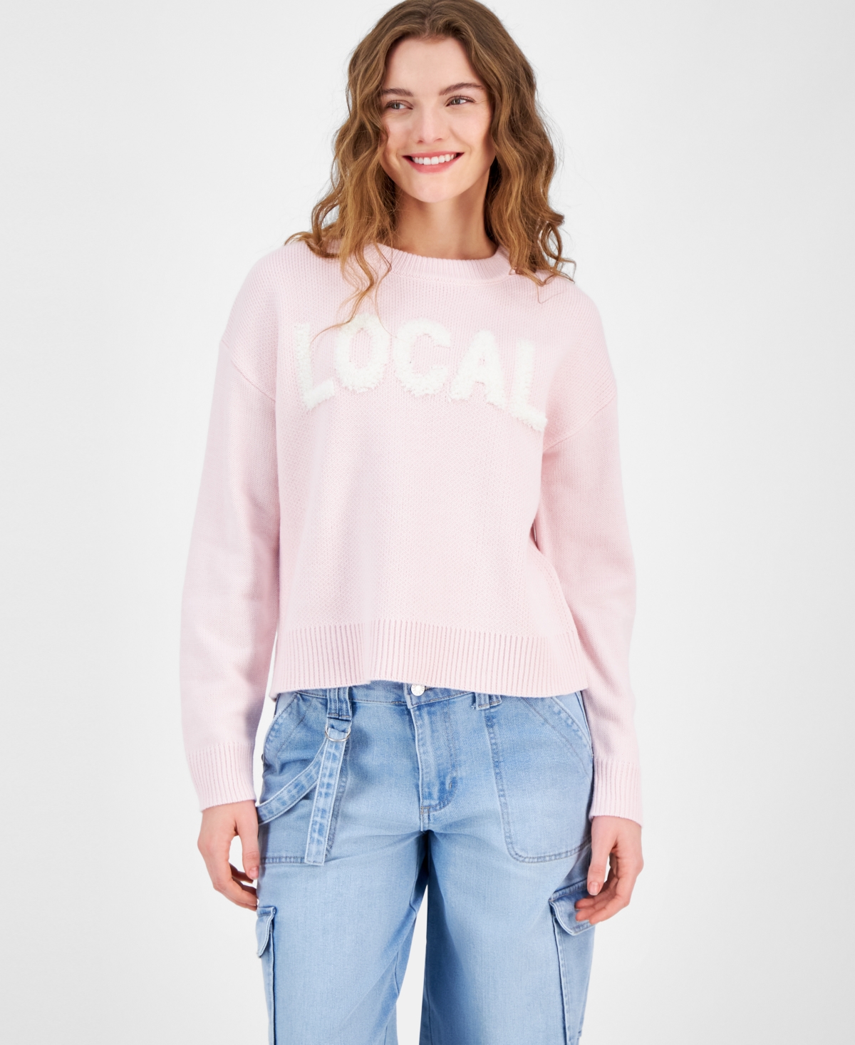 Hooked Up By Iot Juniors' Novelty Verbiage Sweater In Local