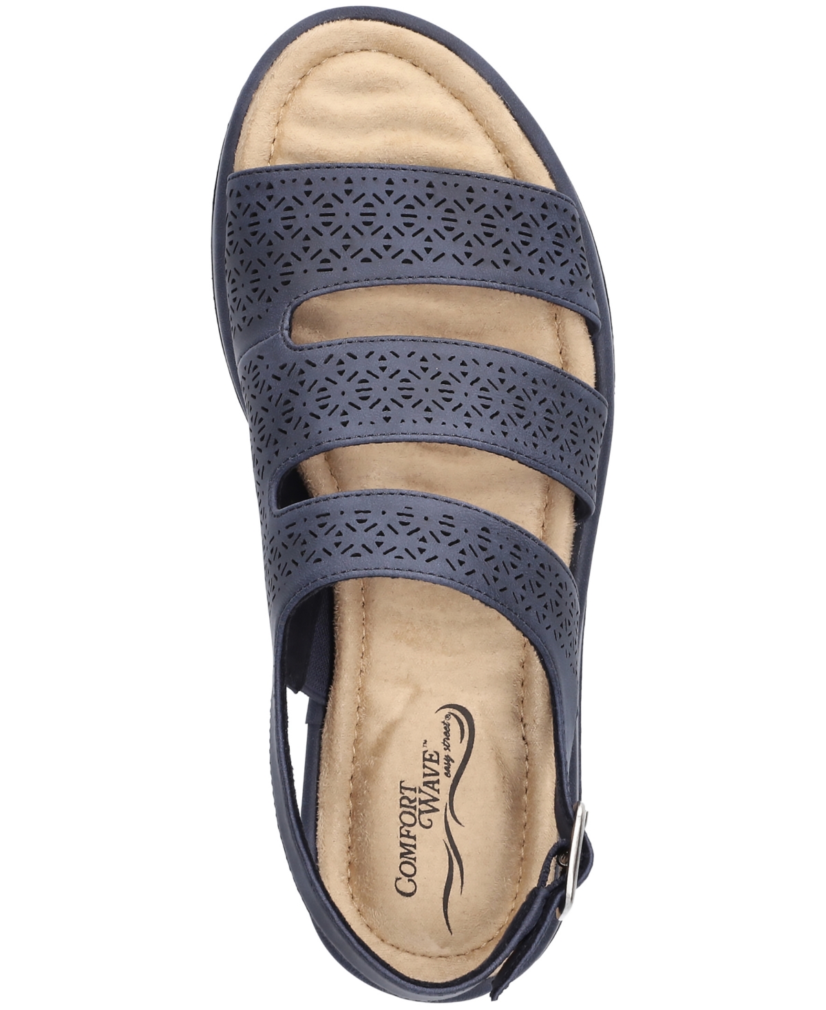 Shop Easy Street Women's Link Comfort Slingback Sandals In Navy