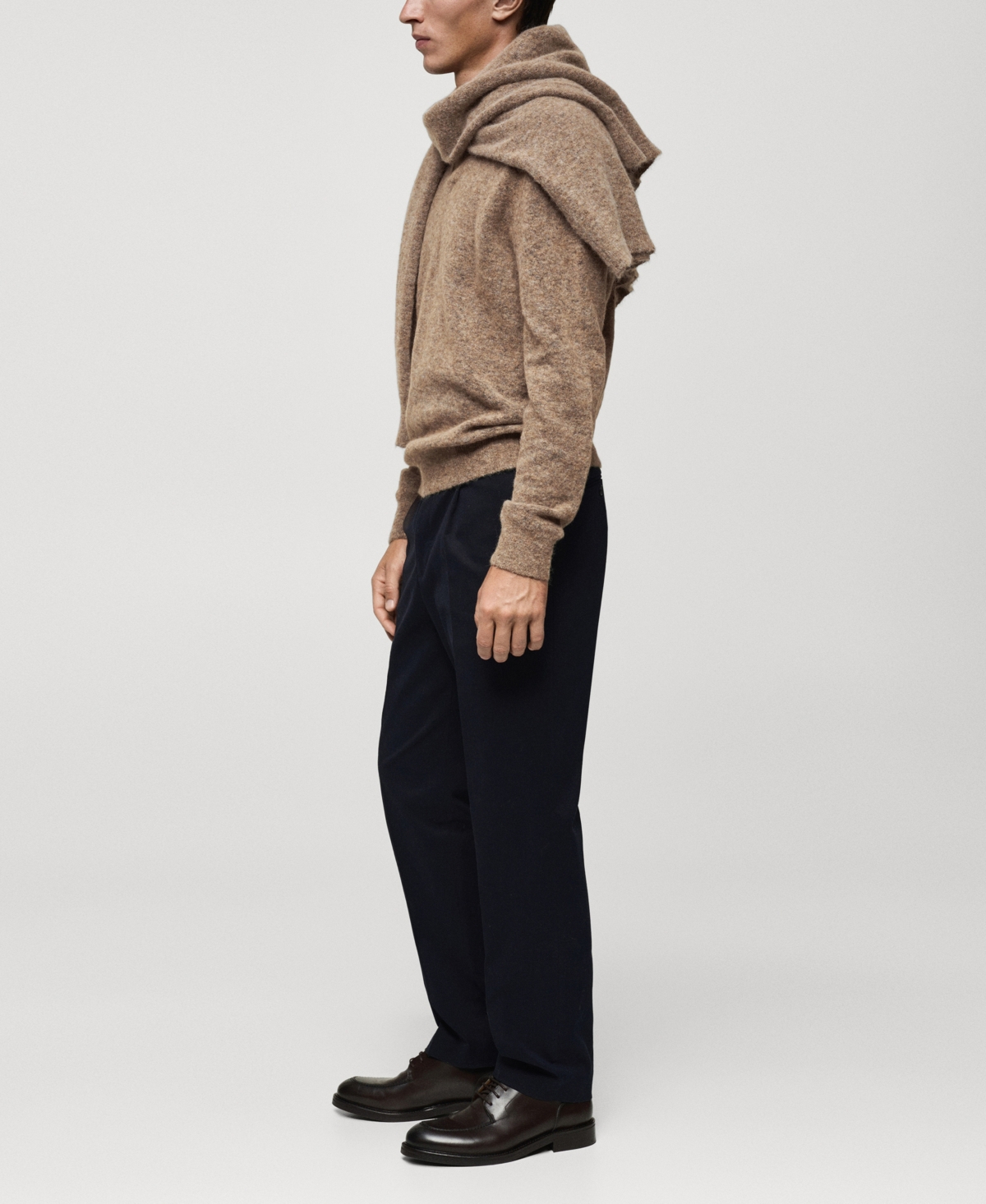 Mango Men's Regular-Fit Pleated Cotton Trousers