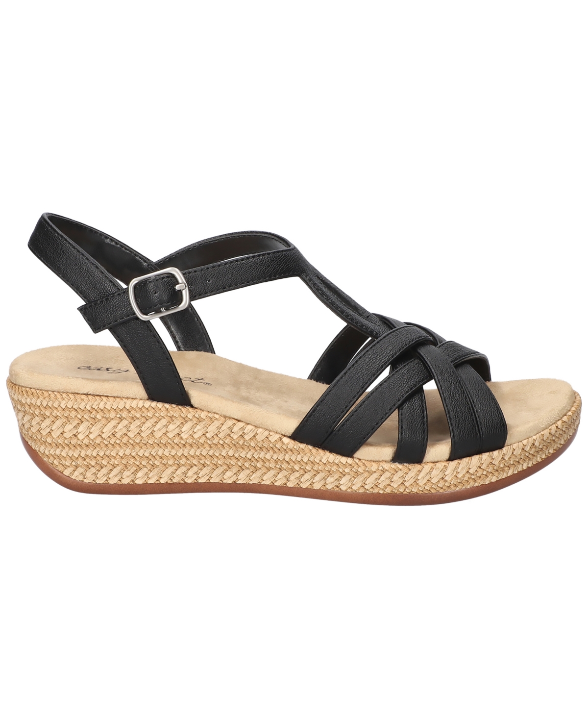Shop Easy Street Women's Lua Wedge Heel Sandals In Black