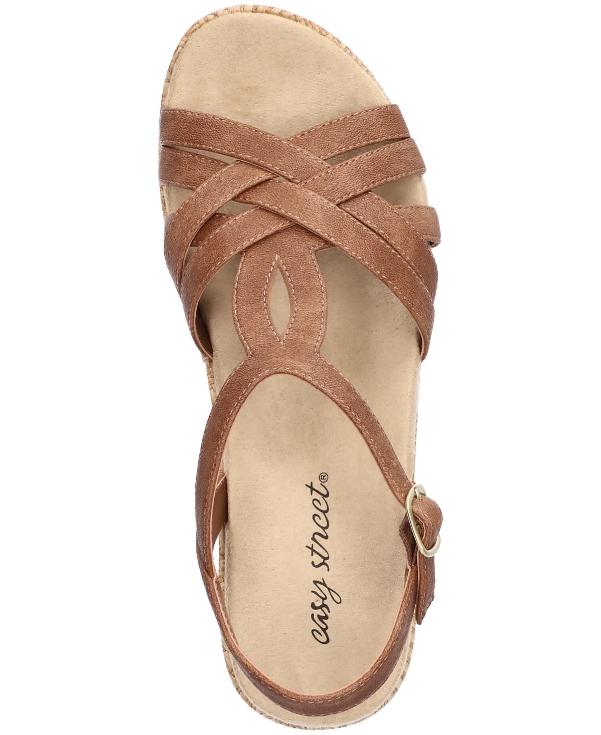 Shop Easy Street Women's Lua Wedge Heel Sandals In Tan