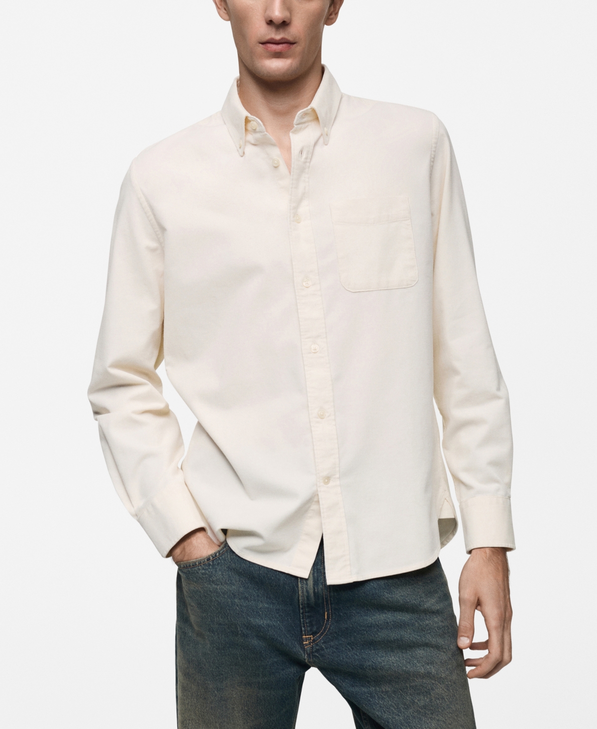 Mango Men's Classic-Fit Micro-Corduroy Shirt