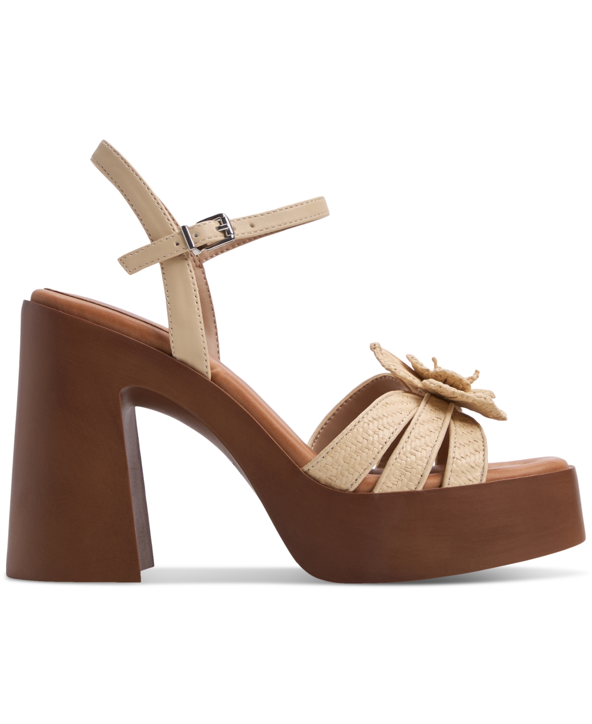 Shop Aldo Women's Beachbloom Two-piece Platform Sandals In Light Beige Raffia