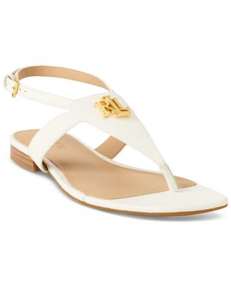 【Lauren Ralph Lauren】Women's Everly Thong Flat Sandals Lauren Ralph Lauren Women's Everly Thong Flat Sandals - Macy's