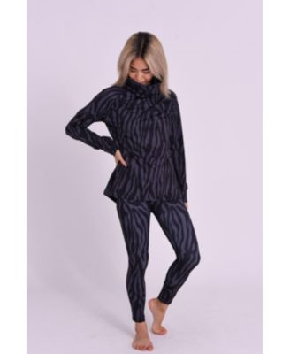 Women's High Neck Baselayer Top - Black Tiger