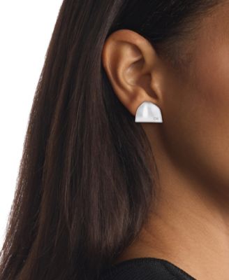 Stainless Steel Elongated Curved Drop Earrings