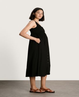 Maternity Ribbed Modal Henley Dress